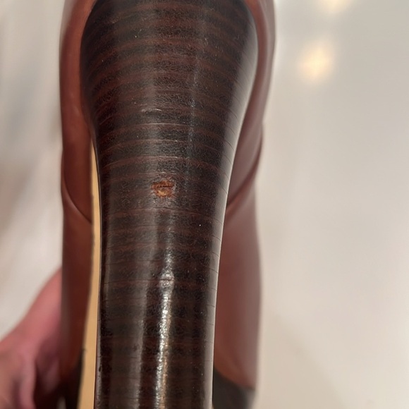 MICHAEL KORS Brown Leather platform ankle boots size 9.5 - Picture 13 of 16